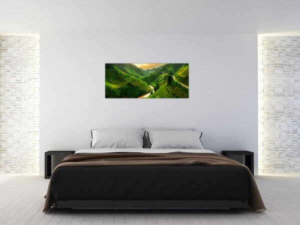 Obraz - Ryžové terasy Mu Cang Chai (120x50 cm)