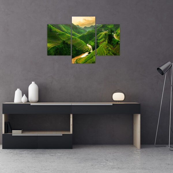 Obraz - Ryžové terasy Mu Cang Chai (90x60 cm)