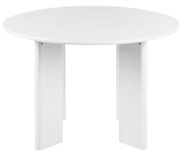 Jedálenský stôl biely MDF oceľový rám ø 120 cm okrúhly moderný škandinávsky štýl