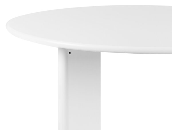 Jedálenský stôl biely MDF oceľový rám ø 120 cm okrúhly moderný škandinávsky štýl