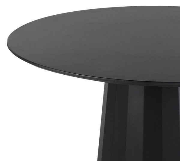 Jedálenský stôl čierny MDF oceľový rám ø 100 cm okrúhly moderný škandinávsky štýl