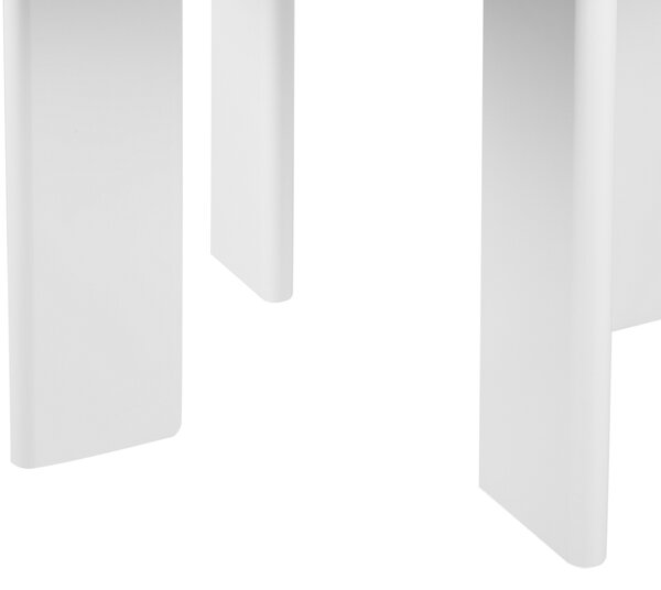 Jedálenský stôl biely MDF oceľový rám ø 120 cm okrúhly moderný škandinávsky štýl