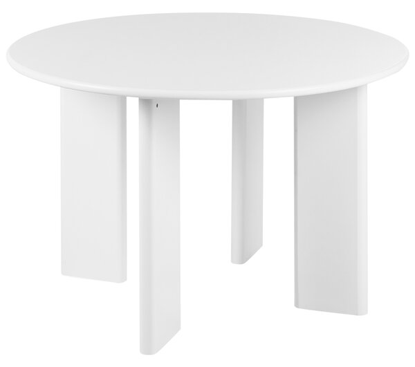 Jedálenský stôl biely MDF oceľový rám ø 120 cm okrúhly moderný škandinávsky štýl
