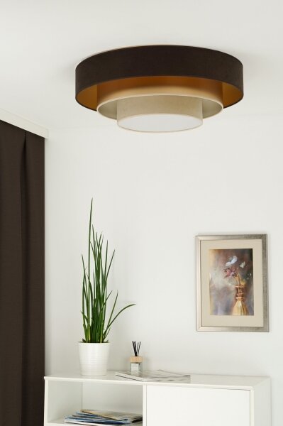 Duolla - LED Stropné svietidlo LUNETA LED/26W/230V pr. 60 cm 4000K hnedá/zlatá