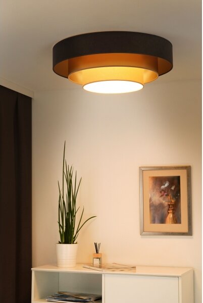 Duolla - LED Stropné svietidlo LUNETA LED/26W/230V pr. 60 cm 4000K hnedá/zlatá