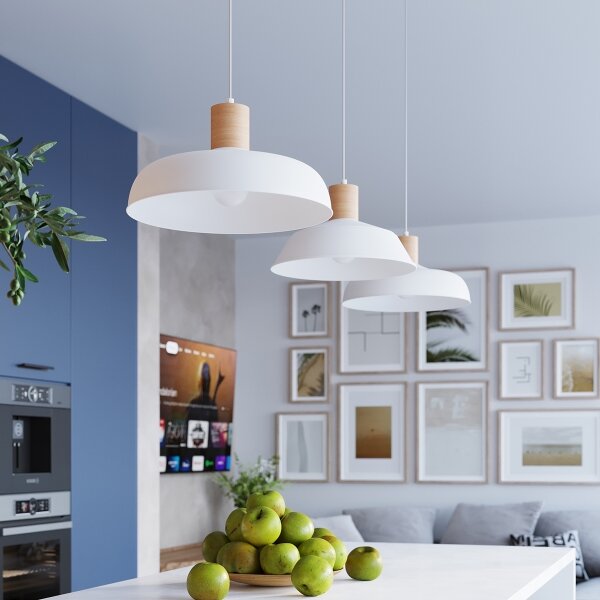 Sollux SL.1321 - Luster na lanku FANO 1xE27/15W/230V pr. 34 cm biela