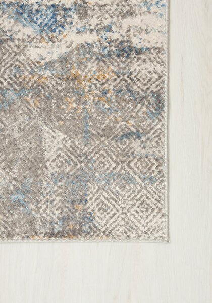 TA Koberec G500B WHITE/D_BLUE PORTLAND HIL Biely Obdĺžnikový Rozmer: 80x150 cm