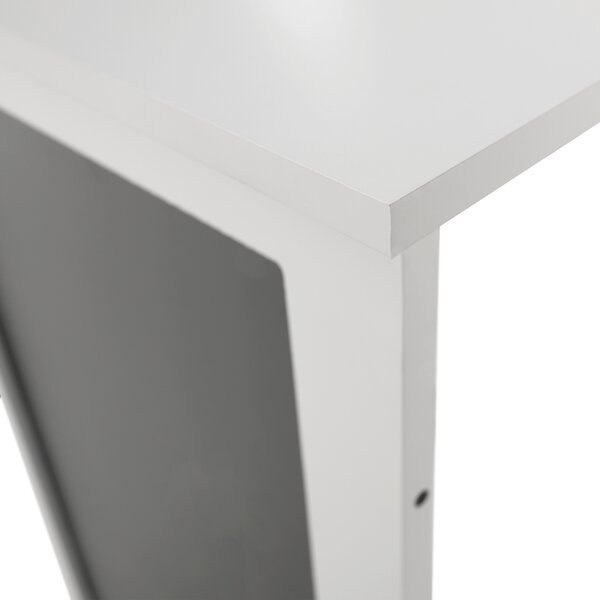 KONDELA Skladací stôl na stenu, s kriedovou tabuľou, biela, ZALMAN