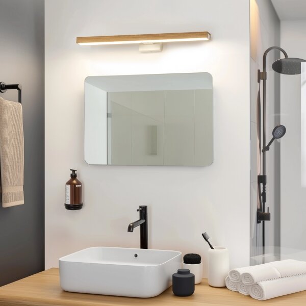 Brilagi-LED Kúpeľňové osvetlenie zrkadla WOODY MIRROR LED/12W/230V IP44 dub/biela