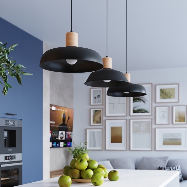 Sollux SL.1322 - Luster na lanku FANO 1xE27/15W/230V pr. 34 cm čierna