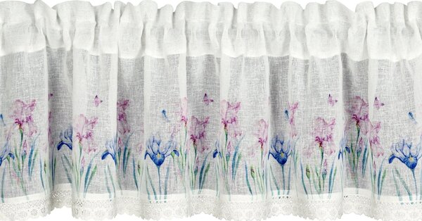 KRÁTKA ZÁCLONA NA PÁSKE DOLOREZ 150X30 CM KVETY