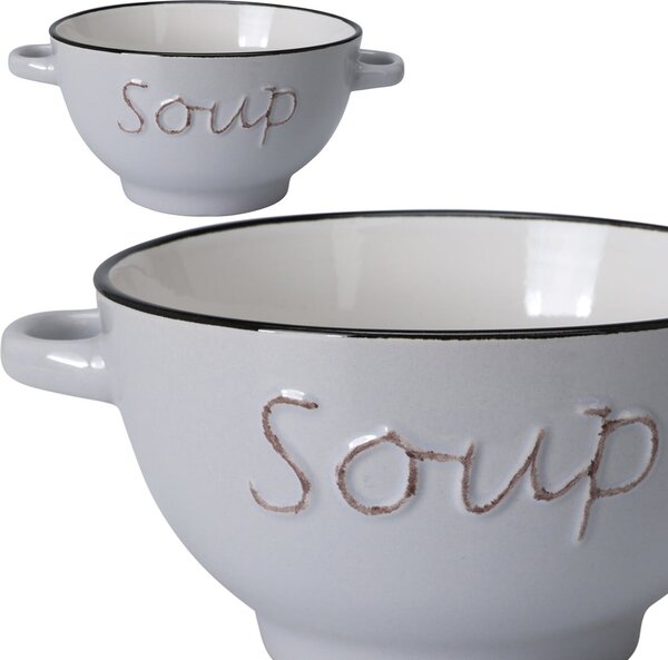Kameninová miska na polievku Soup 650 ml sivá BS