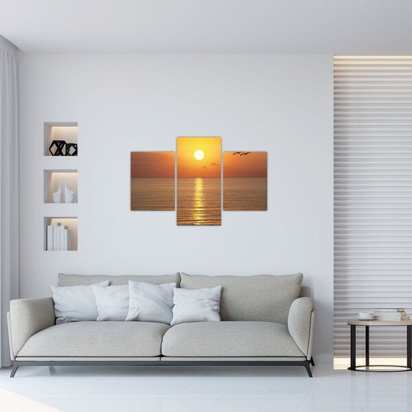 Obraz - Západ slnka nad oceánom (90x60 cm)
