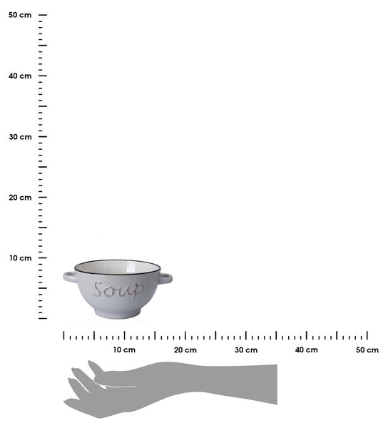 Kameninová miska na polievku Soup 650 ml sivá BS