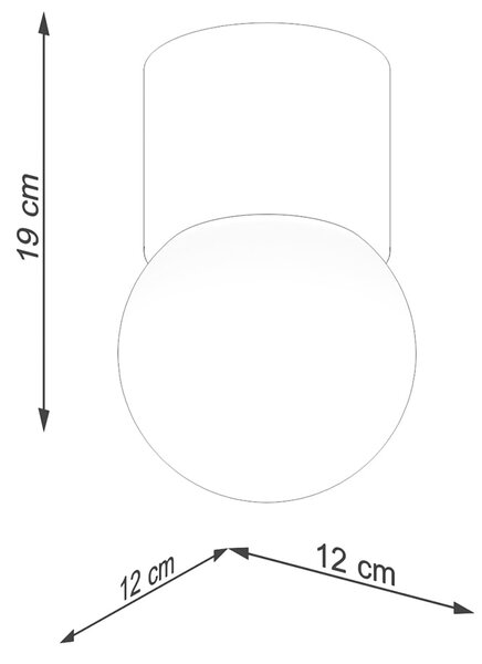 Stropné svietidlo Boomo, 1x biele sklenené tienidlo, drevo, (19 cm)