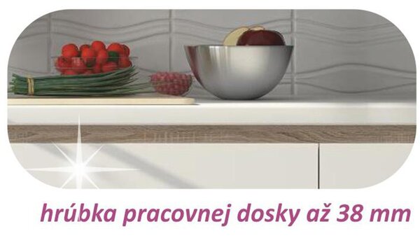 Kondela Kuchynská zostava, biela/dub sonoma, LINE NEW