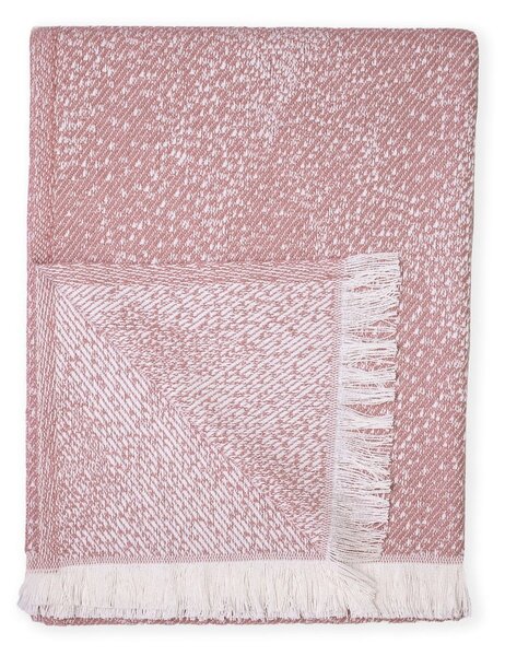 Ružový pléd s podielom bavlny Euromant Dotty Diamond, 140 x 180 cm