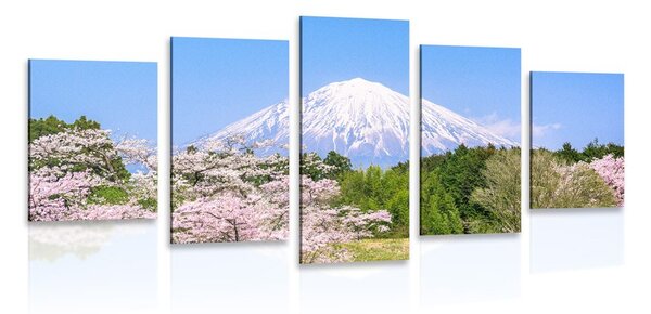 5-dielny obraz sopka Fuji