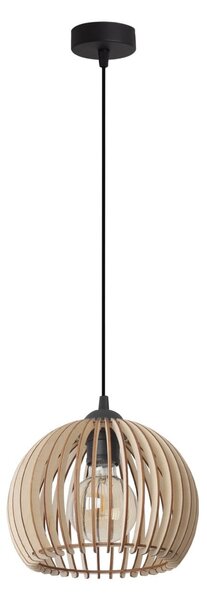 Závesné svietidlo Timber 6, 1x drevené tienidlo, (fi 21 cm)