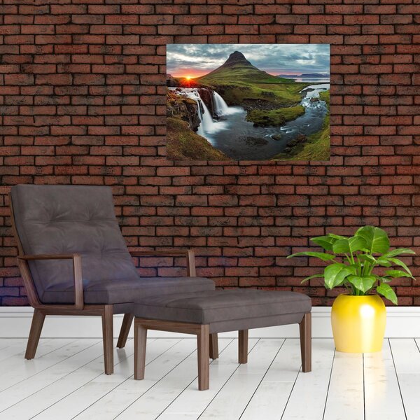 Obraz - Kirkjufell pri západe slnka (70x50 cm)