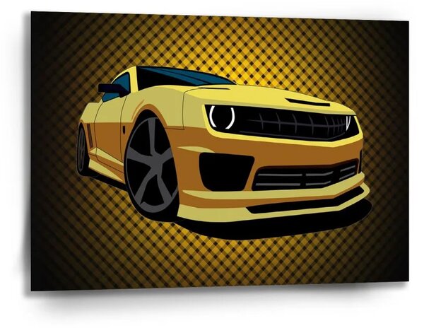 Sablio Obraz Chevrolet Camaro Žltá mriežka - 90x60 cm