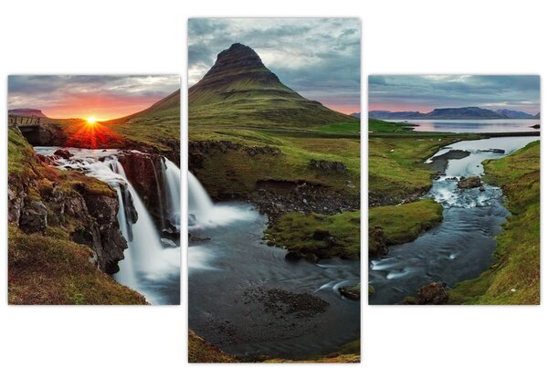 Obraz - Kirkjufell pri západe slnka (90x60 cm)