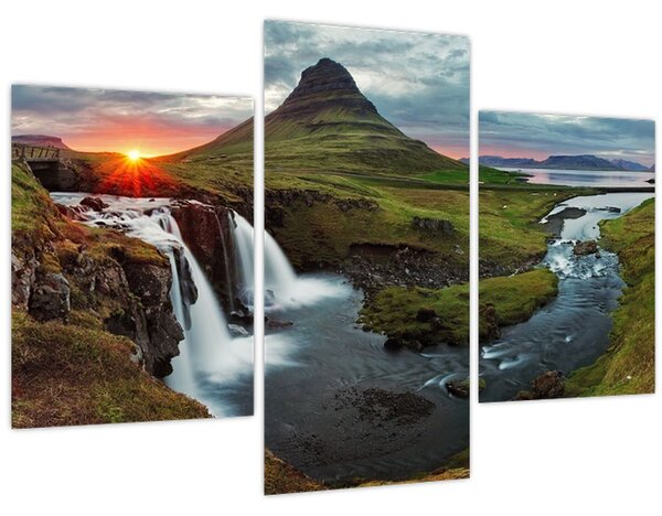 Obraz - Kirkjufell pri západe slnka (90x60 cm)