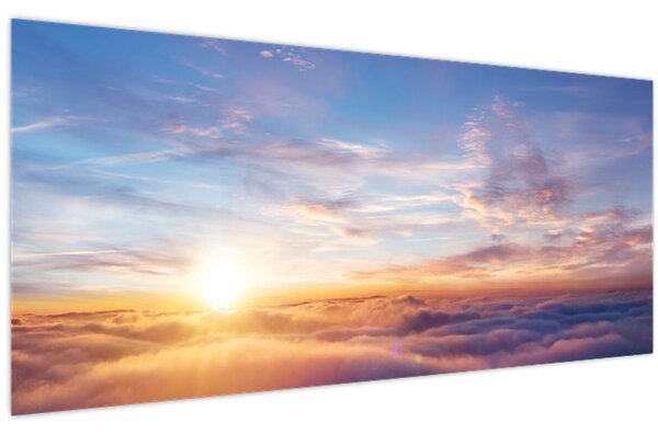 Obraz - Západ slnka nad mrakmi (120x50 cm)