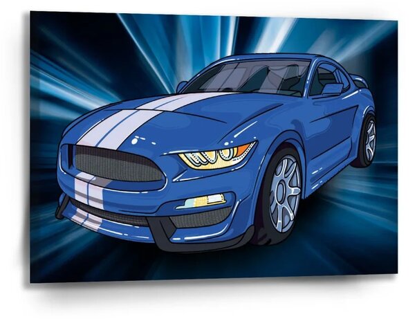 Sablio Obraz Mustang Modré pozadie - 90x60 cm
