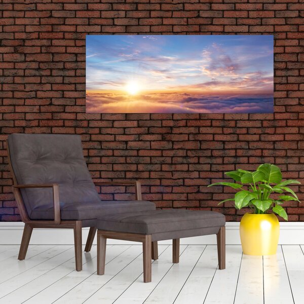 Obraz - Západ slnka nad mrakmi (120x50 cm)