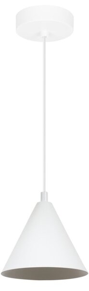 Závesné svietidlo Soho, 1x biele kovové tienidlo, (fi 14cm)
