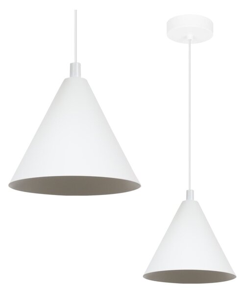 Závesné svietidlo Soho, 1x biele kovové tienidlo, (fi 14cm)