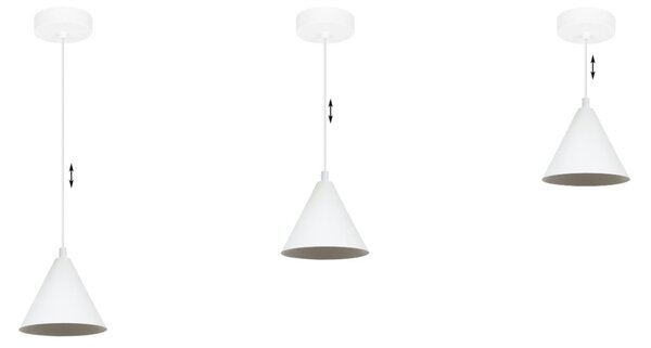 Závesné svietidlo Soho, 1x biele kovové tienidlo, (fi 14cm)