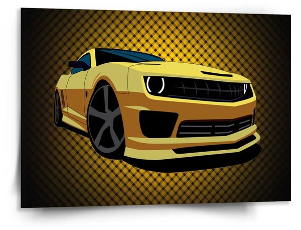 Sablio Obraz Chevrolet Camaro Žltá mriežka - 150x110 cm