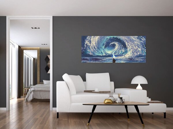 Obraz - Ilustrácia chlapca s kopijou (120x50 cm)