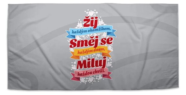Sablio Uterák Ži, Smej sa, Miluj - 30x50 cm