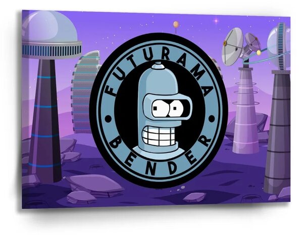 Sablio Obraz Futurama Bender Planéta s vysielačmi - 90x60 cm