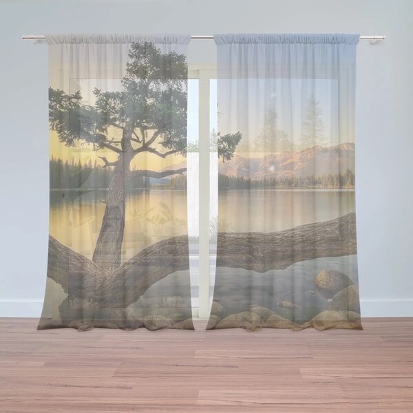 Sablio Záclony Strom pri jazere: 2ks 150x250cm
