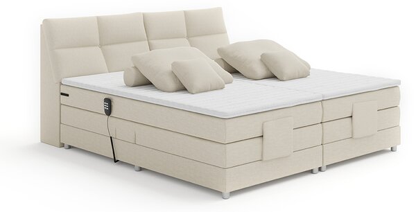 KONDELA Elektrická polohovacia posteľ, boxspring, béžová, 180x200, GERONA NEW