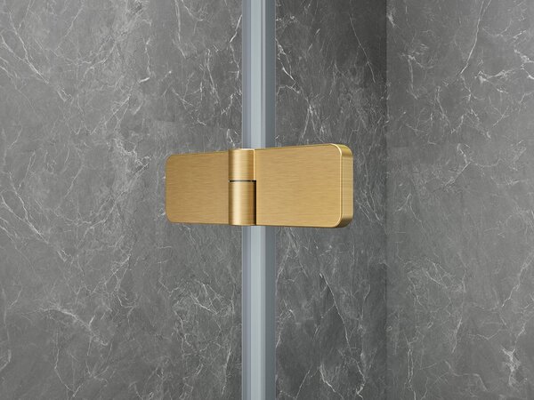 Polysan Polysan, GLOBE GOLD MATT štvorcová sprchová zástena 800x800mm, číre sklo, ľavá, GB1080-3215LG
