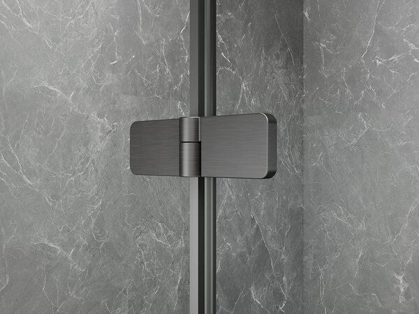 Polysan Polysan, GLOBE GUN METAL štvorcová sprchová zástena 800x800mm, matné sklo, pravé, GB1080-3215MRGM