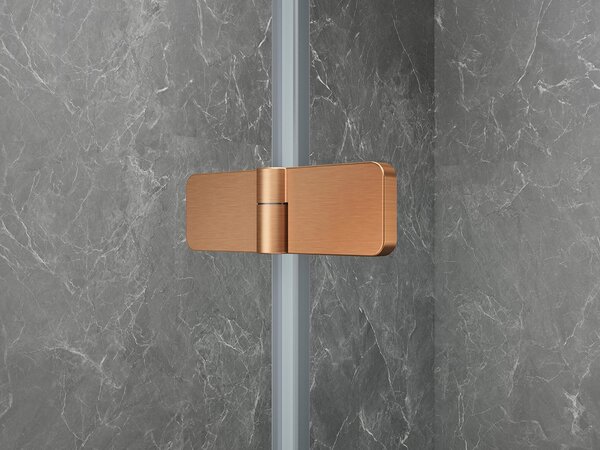 Polysan Polysan, GLOBE COPPER MATT štvorcová sprchová zástena 800x800mm, matné sklo, pravé, GB1080-3215MRPG