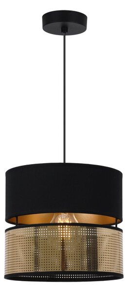 Závesné svietidlo Asti2, 1x PVC/čierne textilné tienidlo, (fi 20cm), g, b
