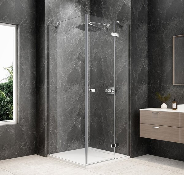 Polysan Polysan, GLOBE CHROME štvorcová sprchová zástena 800x800mm, číre sklo, pravé, GB1080-3215RC