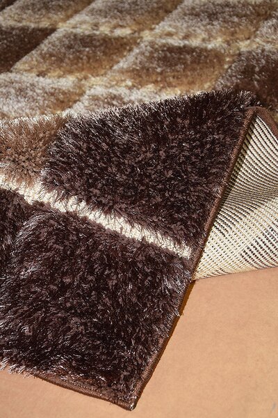 Berfin Dywany , Kusový koberec Seher 3D 2615 Brown Beige, 120x180, hnedá, obývacia izba