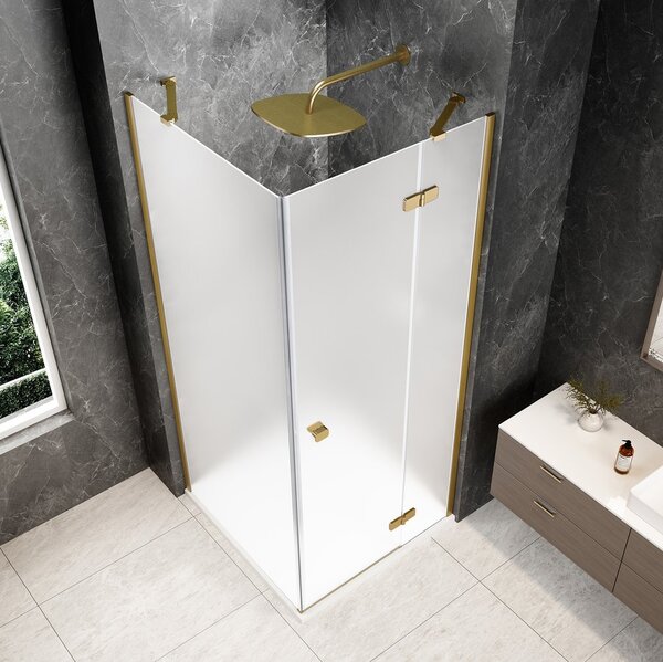 Polysan Polysan, GLOBE GOLD MATT štvorcová sprchová zástena 800x800mm, matné sklo, pravé, GB1080-3215MRG