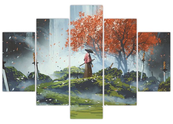 Obraz - Ilustrácie záhrady mečov (150x105 cm)