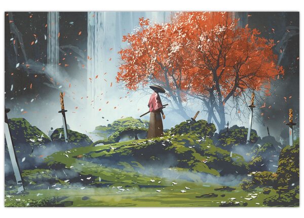 Obraz - Ilustrácie záhrady mečov (90x60 cm)
