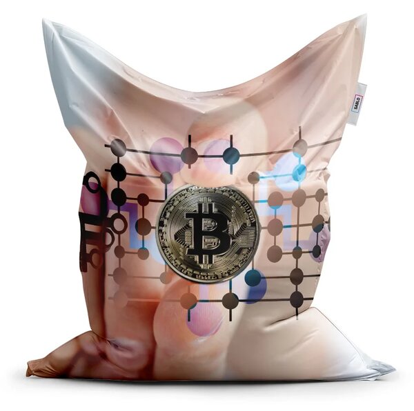 Sablio Sedací vak Bitcoin - 150x100 cm