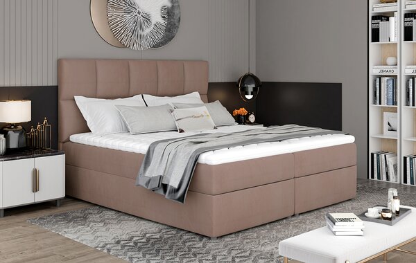 Čalúnená manželská posteľ s úložným priestorom Grosio 145 - hnedá